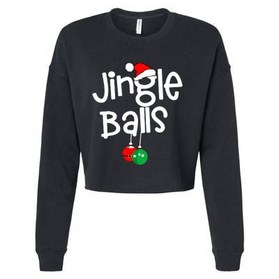 Jingle Balls Tinsel Tits Funny Matching Couple Chestnuts Cropped Pullover Crew