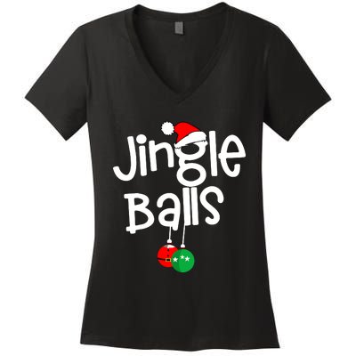 Jingle Balls Tinsel Tits Funny Matching Couple Chestnuts Women's V-Neck T-Shirt