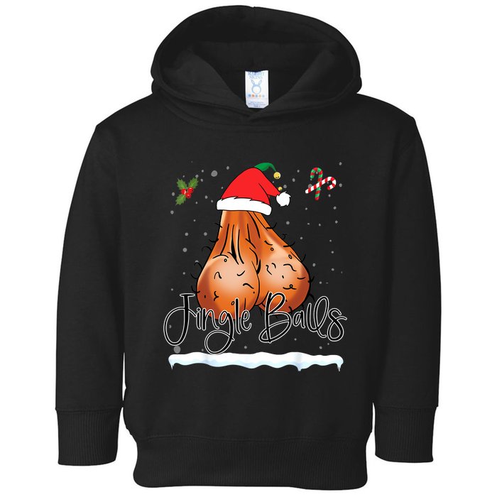 Jingle Balls Tinsel Tits Funny Christmas Matching Couple Sexy Joke Naughty Toddler Hoodie