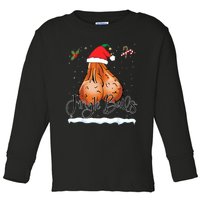 Jingle Balls Tinsel Tits Funny Christmas Matching Couple Sexy Joke Naughty Toddler Long Sleeve Shirt