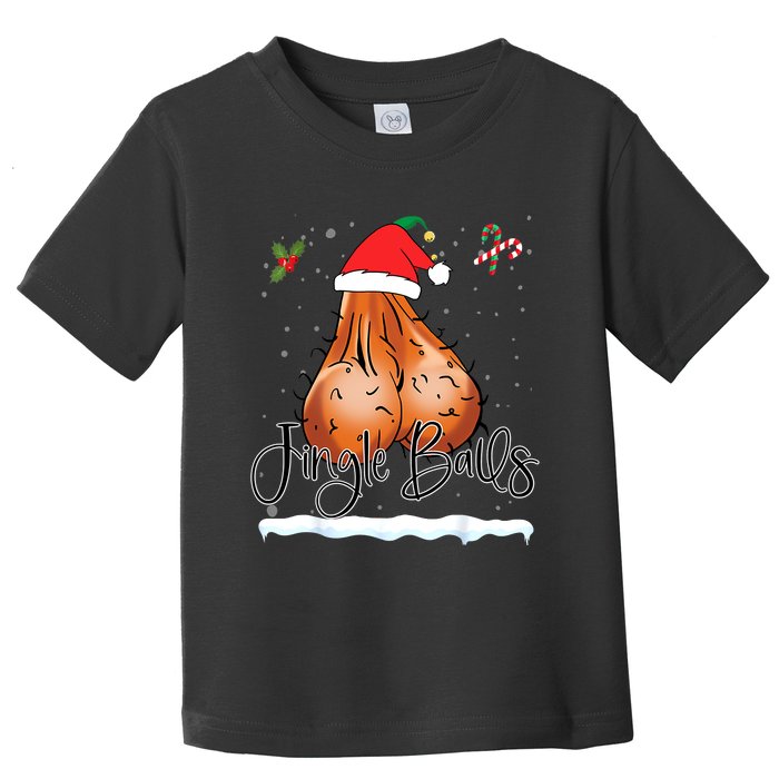 Jingle Balls Tinsel Tits Funny Christmas Matching Couple Sexy Joke Naughty Toddler T-Shirt