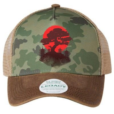 Japanese Bonsai Tree Scene Legacy Tie Dye Trucker Hat