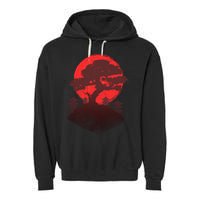 Japanese Bonsai Tree Scene Garment-Dyed Fleece Hoodie