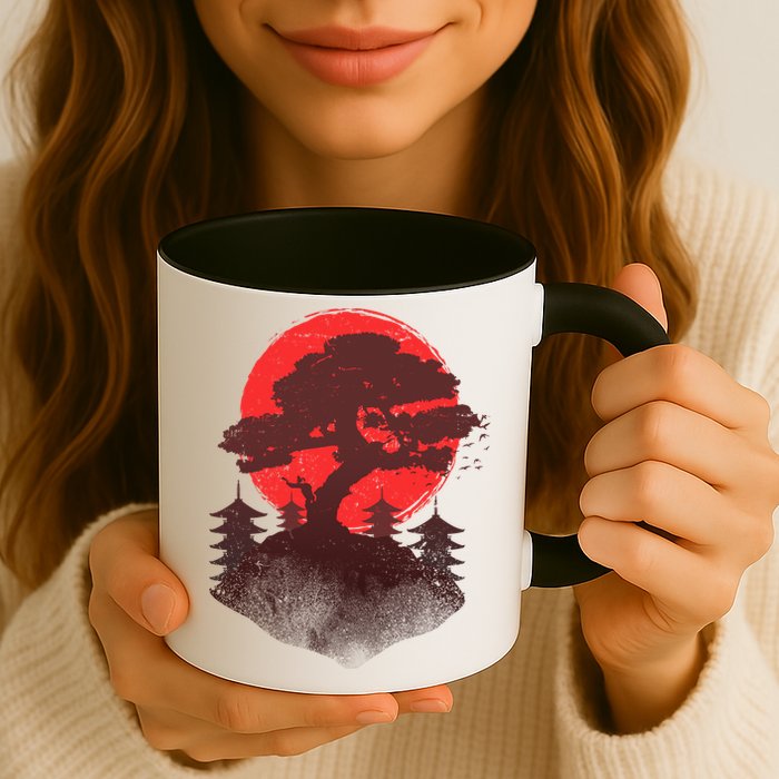 Japanese Bonsai Tree Scene Mug