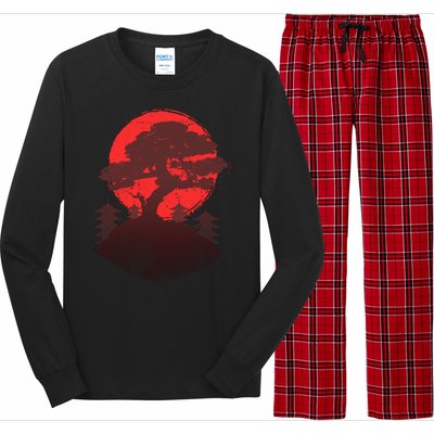 Japanese Bonsai Tree Scene Long Sleeve Pajama Set