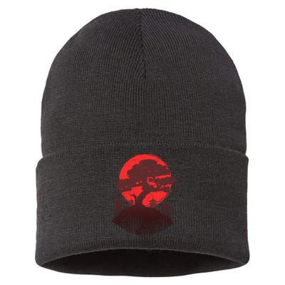 Japanese Bonsai Tree Scene Sustainable Knit Beanie