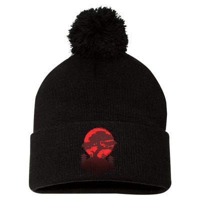 Japanese Bonsai Tree Scene Pom Pom 12in Knit Beanie