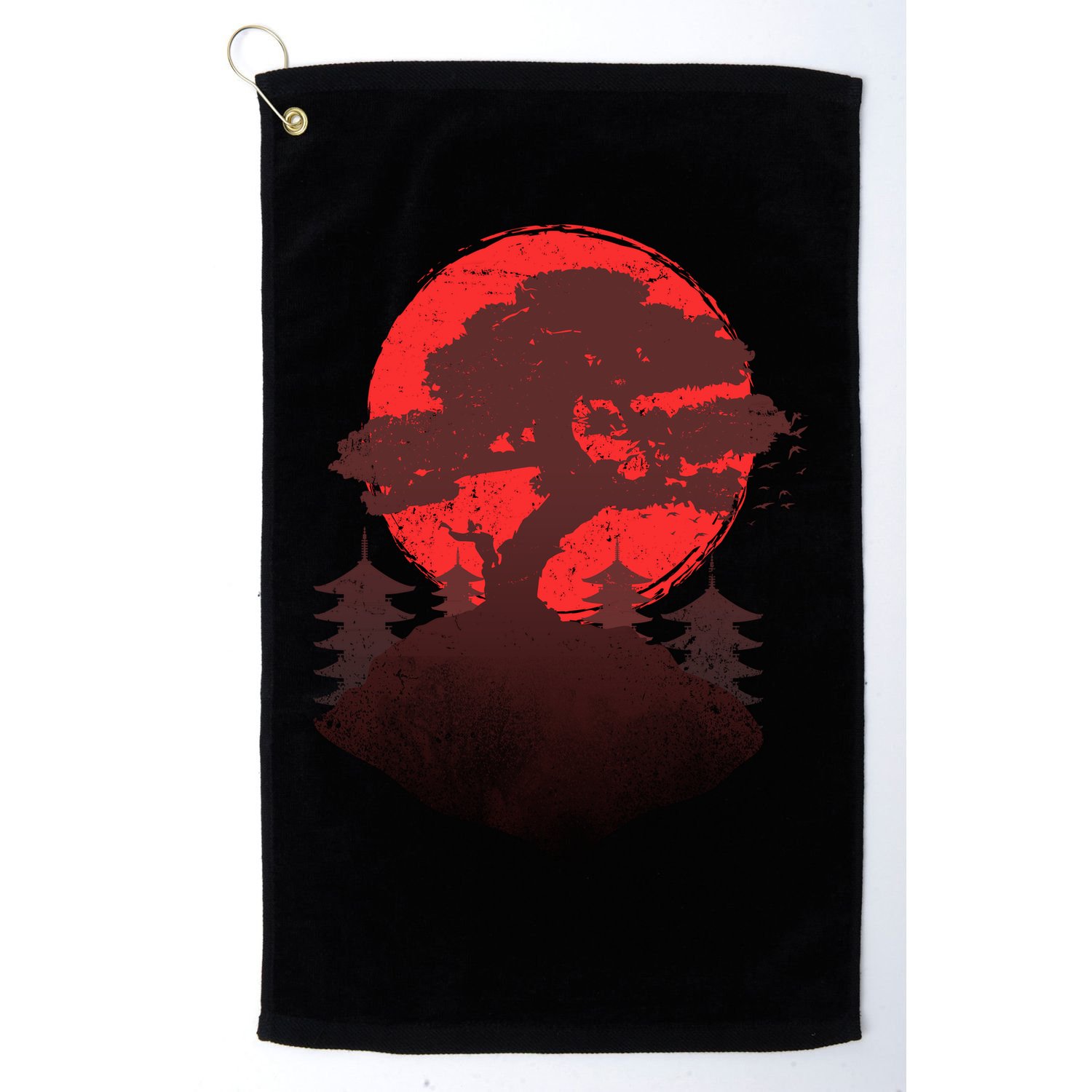 Japanese Bonsai Tree Scene Golf Towel