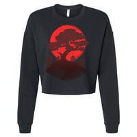 Japanese Bonsai Tree Scene Cropped Pullover Crew