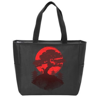 Japanese Bonsai Tree Scene Zip Tote Bag