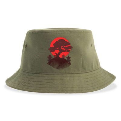 Japanese Bonsai Tree Scene Sustainable Bucket Hat