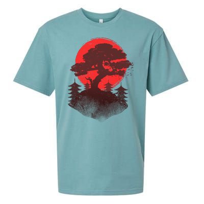 Japanese Bonsai Tree Scene Sueded Cloud Jersey T-Shirt