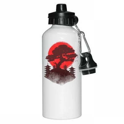 Japanese Bonsai Tree Scene Aluminum Water Bottle