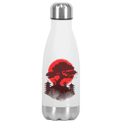 Japanese Bonsai Tree Scene Stainless Steel Insulated Water Bottle