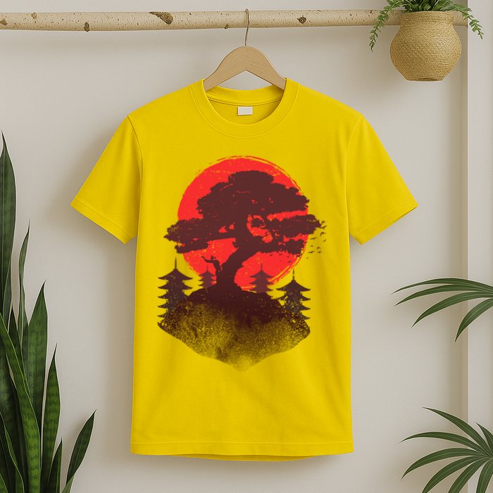 Japanese Bonsai Tree Scene T-Shirt