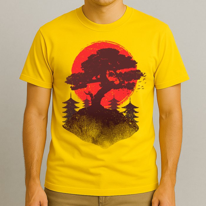 Japanese Bonsai Tree Scene T-Shirt