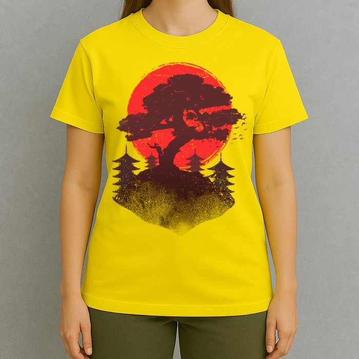 Japanese Bonsai Tree Scene T-Shirt