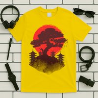 Japanese Bonsai Tree Scene T-Shirt