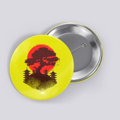 Japanese Bonsai Tree Scene Button