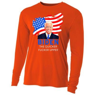 Joe Biden The Quicker Fucker Upper Funny Cooling Performance Long Sleeve Crew