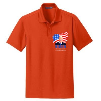 Joe Biden The Quicker Fucker Upper Funny Dry Zone Grid Polo