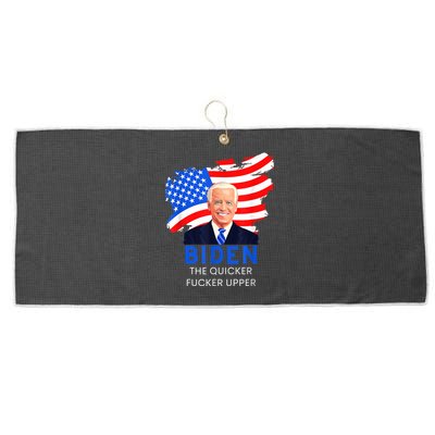 Joe Biden The Quicker Fucker Upper Funny Large Microfiber Waffle Golf Towel