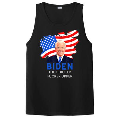 Joe Biden The Quicker Fucker Upper Funny PosiCharge Competitor Tank