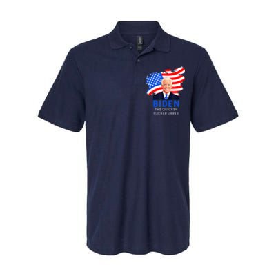 Joe Biden The Quicker Fucker Upper Funny Softstyle Adult Sport Polo