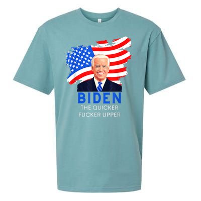 Joe Biden The Quicker Fucker Upper Funny Sueded Cloud Jersey T-Shirt