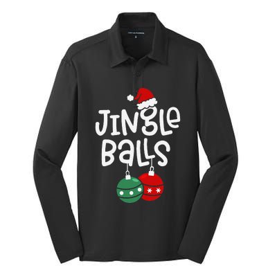 Jingle Balls Tinsel Tits Funny Matching Couple Chestnuts Silk Touch Performance Long Sleeve Polo