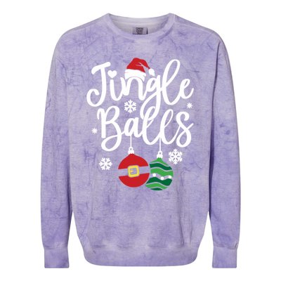 Jingle Balls Tinsel Tits Couples Christmas Matching Couple Colorblast Crewneck Sweatshirt