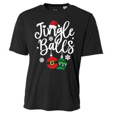 Jingle Balls Tinsel Tits Couples Christmas Matching Couple Cooling Performance Crew T-Shirt