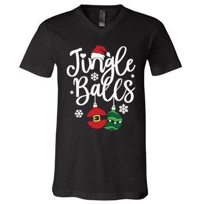 Jingle Balls Tinsel Tits Couples Christmas Matching Couple V-Neck T-Shirt