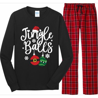 Jingle Balls Tinsel Tits Couples Christmas Matching Couple Long Sleeve Pajama Set