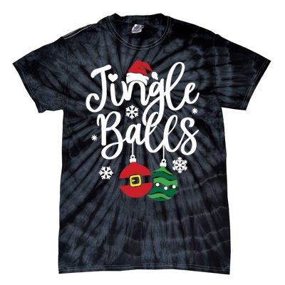 Jingle Balls Tinsel Tits Couples Christmas Matching Couple Tie-Dye T-Shirt