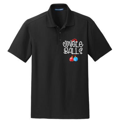 Jingle Balls Tinsel Tits Couple Funny Christmas Matching Dry Zone Grid Polo