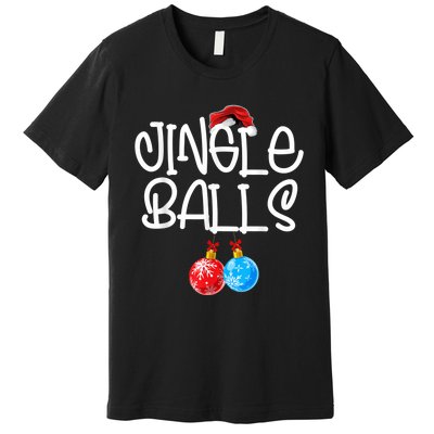 Jingle Balls Tinsel Tits Couple Funny Christmas Matching Premium T-Shirt