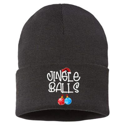 Jingle Balls Tinsel Tits Couple Funny Christmas Matching Sustainable Knit Beanie