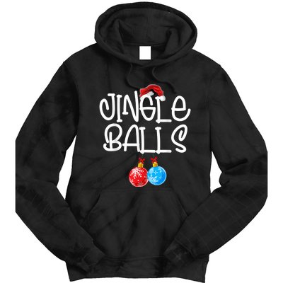 Jingle Balls Tinsel Tits Couple Funny Christmas Matching Tie Dye Hoodie