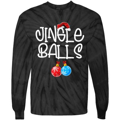 Jingle Balls Tinsel Tits Couple Funny Christmas Matching Tie-Dye Long Sleeve Shirt