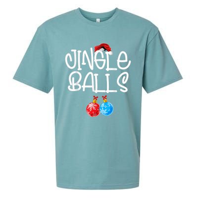 Jingle Balls Tinsel Tits Couple Funny Christmas Matching Sueded Cloud Jersey T-Shirt