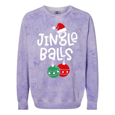 Jingle Balls Tinsel Tits Couple Christmas Couples Matching Colorblast Crewneck Sweatshirt