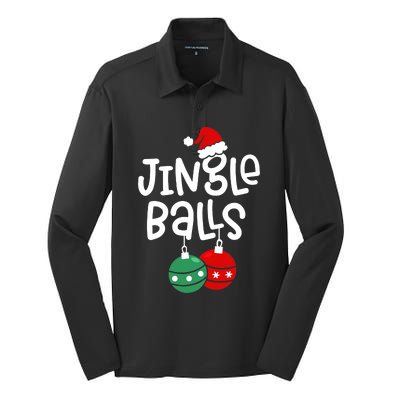 Jingle Balls Tinsel Tits Couple Christmas Couples Matching Silk Touch Performance Long Sleeve Polo