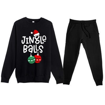 Jingle Balls Tinsel Tits Couple Christmas Couples Matching Premium Crewneck Sweatsuit Set