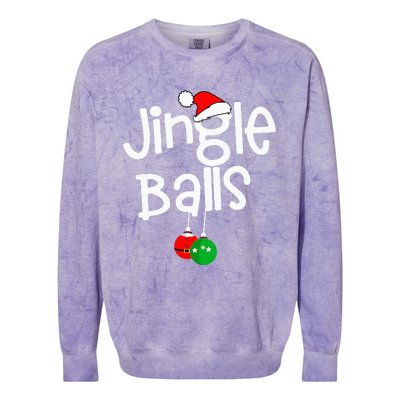 Jingle Balls Tinsel Tits Funny Couple Christmas Pajama Xmas Colorblast Crewneck Sweatshirt