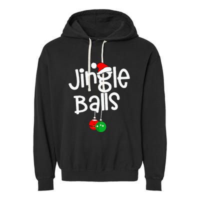 Jingle Balls Tinsel Tits Funny Couple Christmas Pajama Xmas Garment-Dyed Fleece Hoodie