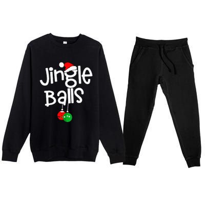 Jingle Balls Tinsel Tits Funny Couple Christmas Pajama Xmas Premium Crewneck Sweatsuit Set