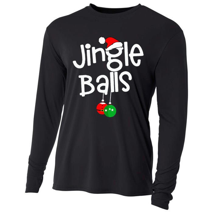 Jingle Balls Tinsel Tits Funny Couple Christmas Pajama Xmas Cooling Performance Long Sleeve Crew