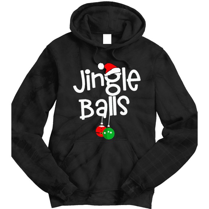 Jingle Balls Tinsel Tits Funny Couple Christmas Pajama Xmas Tie Dye Hoodie