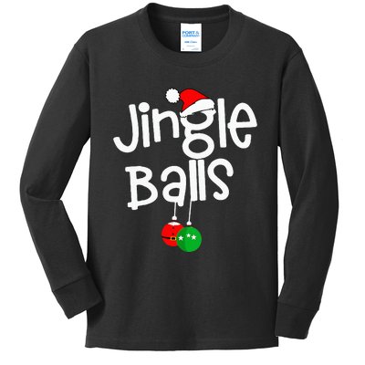 Jingle Balls Tinsel Tits Funny Couple Christmas Pajama Xmas Kids Long Sleeve Shirt